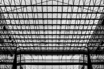 Metalic structure arquitecture black and white