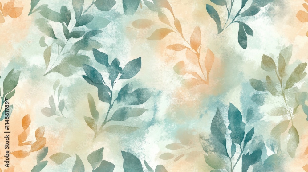 Poster nature-inspired abstract art digital canvas soft color palette serene environment artistic viewpoint
