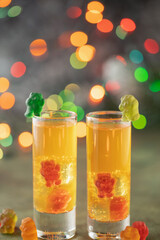Festive Drink Gummy Shot. Vodka Infused Gummi Bears