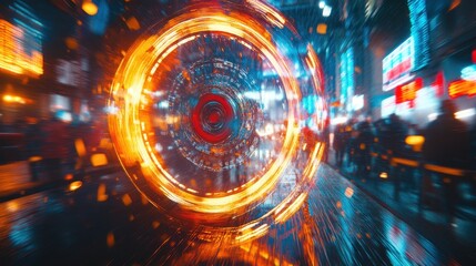 Obraz premium Dynamic scene of spinning wheels, flashing lights, and enthusiastic cheers, capturing the thrill of the moment.