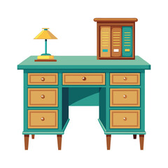 Minimalist Reading Table Vector Illustration