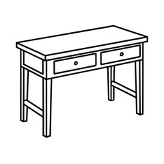 Editable Reading Table Outline Vector Graphic