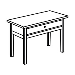 Editable Reading Table Outline Vector Graphic