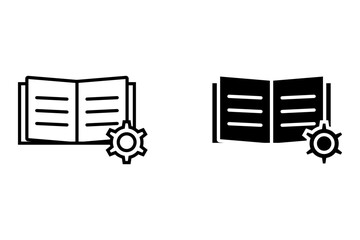 book settings icon sign vector white of background