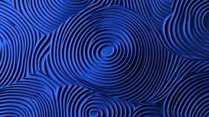 Mesmerizing Blue Concentric Circles: A 3D Render of Abstract Art