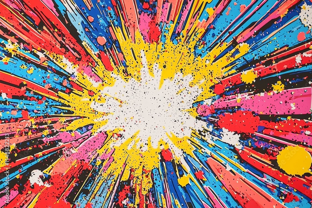 Poster comic art style exploding pop speech bubble background explosive pop background.