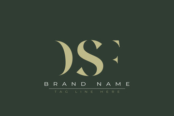 DSF abstract letter logo design. This logo is designed by three abstract letters. 