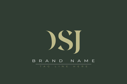 DSJ abstract letter logo design. This logo is designed by three abstract letters. 