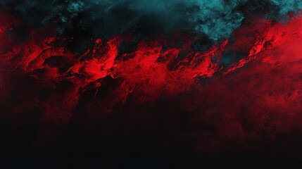 Crimson Cloudscape: A Dramatic Fusion of Red and Teal in an Abstract Sky