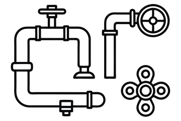 Industry line art vector illustration