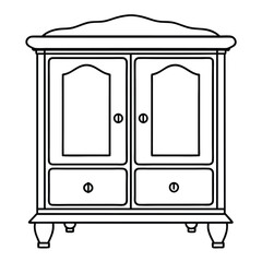 Editable Cabinet Outline Vector Graphic