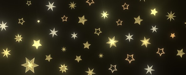 Stars - Festive christmas card. Isolated illustration white background. -