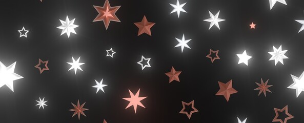 Starlit Christmas Shower: Mesmeric 3D Illustration Depicting Descending Holiday Star Particles