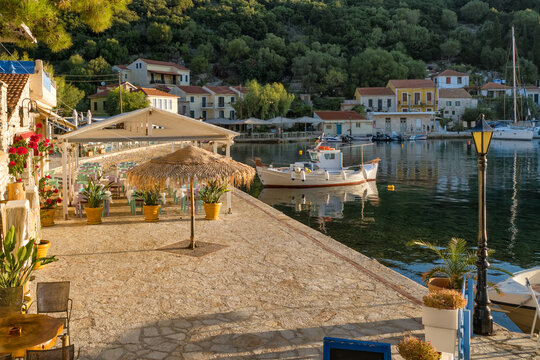 Picturesque Kioni fishing village on Ithaca island, Greece