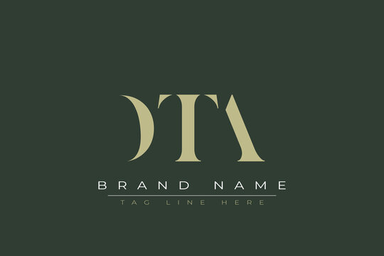 DTA abstract letter logo design. This logo is designed by three abstract letters. 