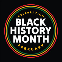 Black History Month badge, sticker, label, tag vector illustration. Banner, poster, template for celebrating black history month in February. African American national holiday in USA and Canada.