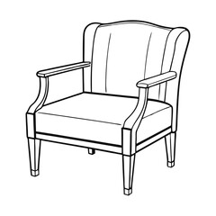 Editable Chair Outline Vector Graphic