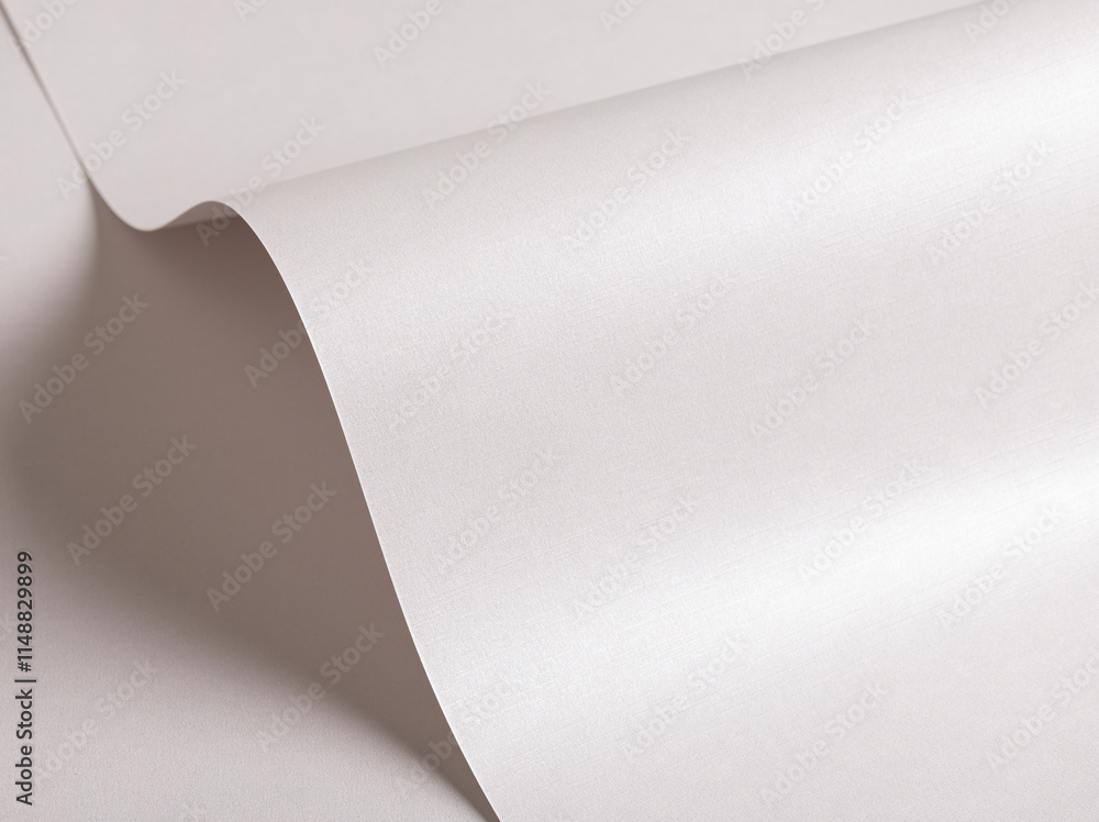 Poster White paper texture with a glossy satin finish and subtle wavy shapes. The luminous surface features a pearlescent glow, combining sleek elegance with refined minimalism, perfect