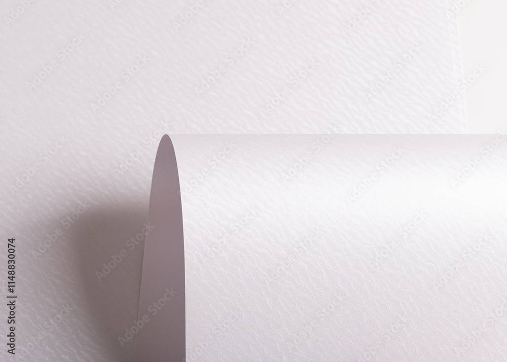 Aufkleber White paper texture with a pearlescent finish and wavy, curved patterns. The subtle overlapping shapes and smooth surface exude refined elegance, perfect for minimalist luxury