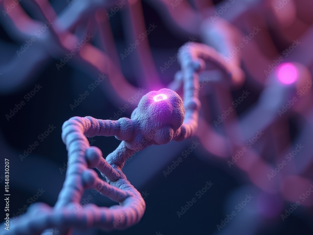Poster exploring the intricate structure of dna at a microscopic level