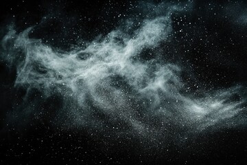 abstract colored dust explosion on a black background.