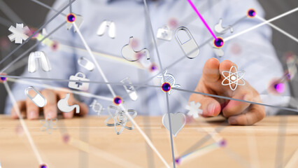 digital medical futuristic interface 3D rendering - 3d