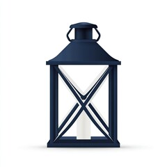 Classic Blue Vintage Lantern with White Glass Candle Holder for Home Decor, Outdoor Lighting, Rustic Aesthetic, and Cozy Ambiance