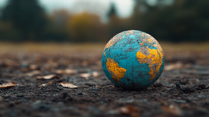 desolate, dry, and burned planet symbolizing the devastating effects of climate change. The cracked earth and lack of water represent environmental collapse, chaos, and the urgency of conservation eff