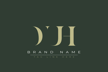 DUH abstract letter logo design. This logo is designed by three abstract letters. 