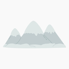 Snow capped mountains vector illustration isolated on white background