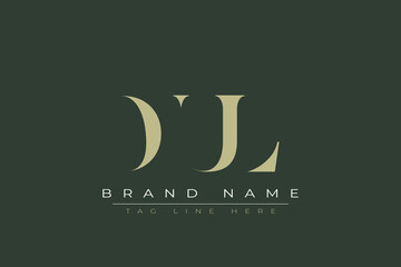 DUL abstract letter logo design. This logo is designed by three abstract letters. 