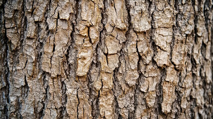 Obraz premium A high-resolution shot of tree bark, showcasing rough textures and deep grooves, creating an earthy and rustic feel, ideal for nature-themed or organic design content.