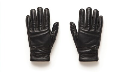 Elegant Black Leather Gloves for Fashion Accessories and Winter Wear, Perfect for Men and Women, High-Quality Material for Comfort and Style