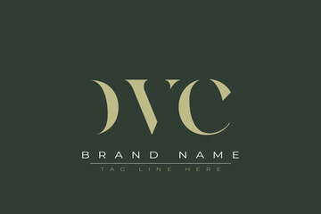 DVC abstract letter logo design. This logo is designed by three abstract letters. 