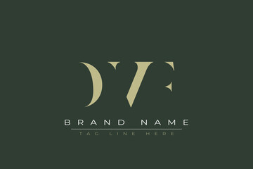 DVF abstract letter logo design. This logo is designed by three abstract letters. 