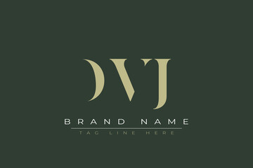 DVJ abstract letter logo design. This logo is designed by three abstract letters. 