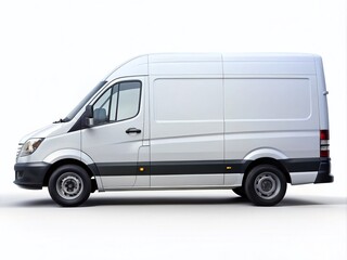 Clean White Delivery Van Isolated on White Background - Perfect for Logistics & Transportation Stock Photos
