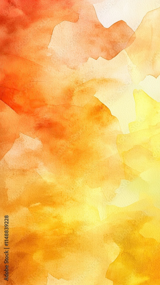 Aufkleber Abstract watercolor background with warm orange and yellow colors creating a soft artistic texture suitable for various design projects and prints