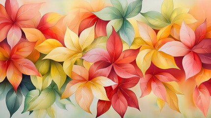 Fototapeta premium Colorful Autumn Leaves Background with Soft Gradients and Blurred Edges, Perfect for Seasonal Themes and Nature-Inspired Designs