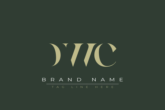 DWC abstract letter logo design. This logo is designed by three abstract letters. 