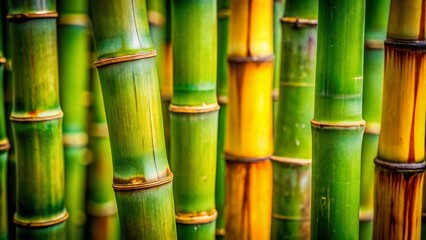 Fototapeta premium Close-up Detail of Natural Bamboo Stalks, Texture and Knots, Organic Background