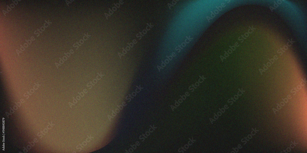 Poster abstract grainy noise dark color and black, white smooth gradient shape texture background. design f