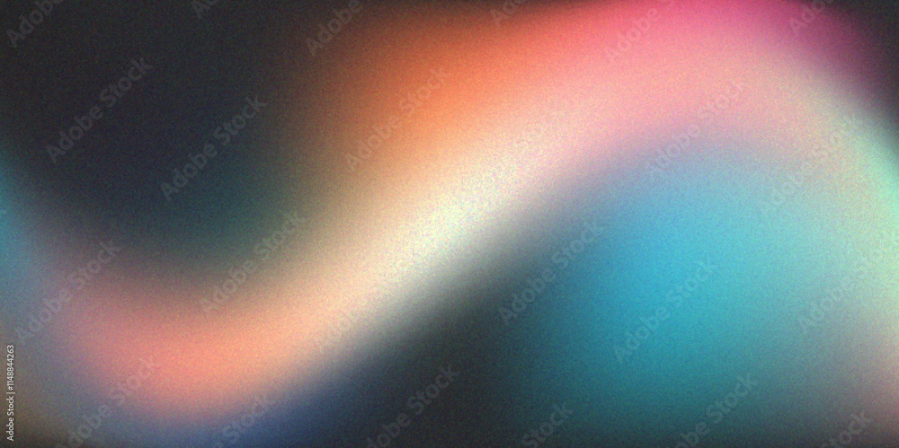 Poster abstract colorful grainy wave glowing color soft gradient shape background, design for banner, wallp