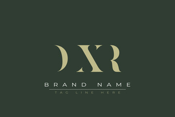 DXR abstract letter logo design. This logo is designed by three abstract letters. 