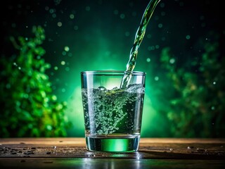 Close-up of Contaminated Water Being Poured into a Glass - Health Risk Concept