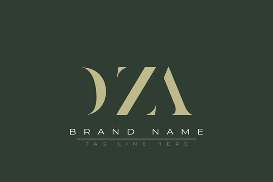 DZA abstract letter logo design. This logo is designed by three abstract letters. 