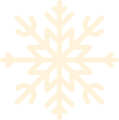 Simple beige snowflake icon, isolated against a clean white background, capturing the essence of winter, Christmas, and cold temperatures while evoking feelings of snow and ice