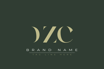 DZC abstract letter logo design. This logo is designed by three abstract letters. 