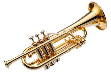 Obraz premium golden trumpet isolated on white background