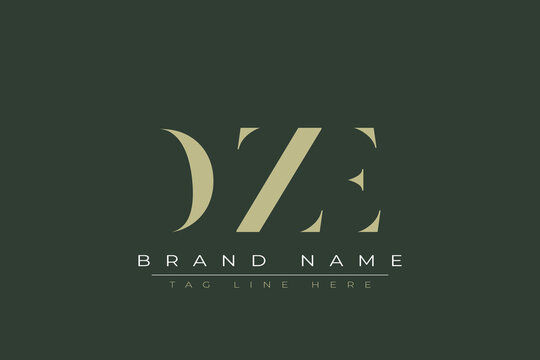 DZE abstract letter logo design. This logo is designed by three abstract letters. 